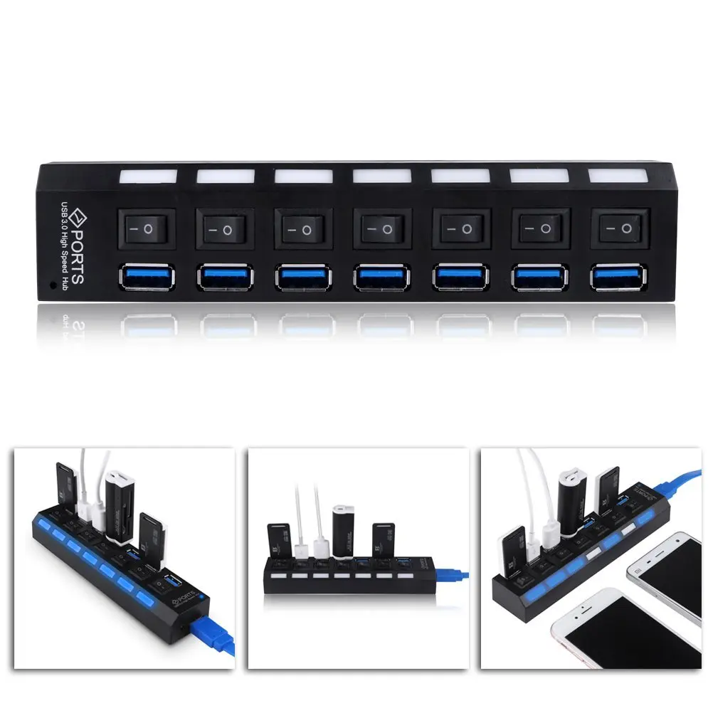USB разветвитель на 7 портов 3 0/2 0 5 Гбит/с|USB-хабы| |