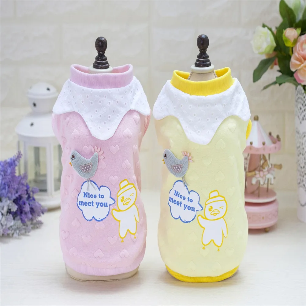 

New Thickness Two Legs Pet Dogs Winter Coat With Bird Pattern Small Puppy Dogs Clothing Size From S To XXL