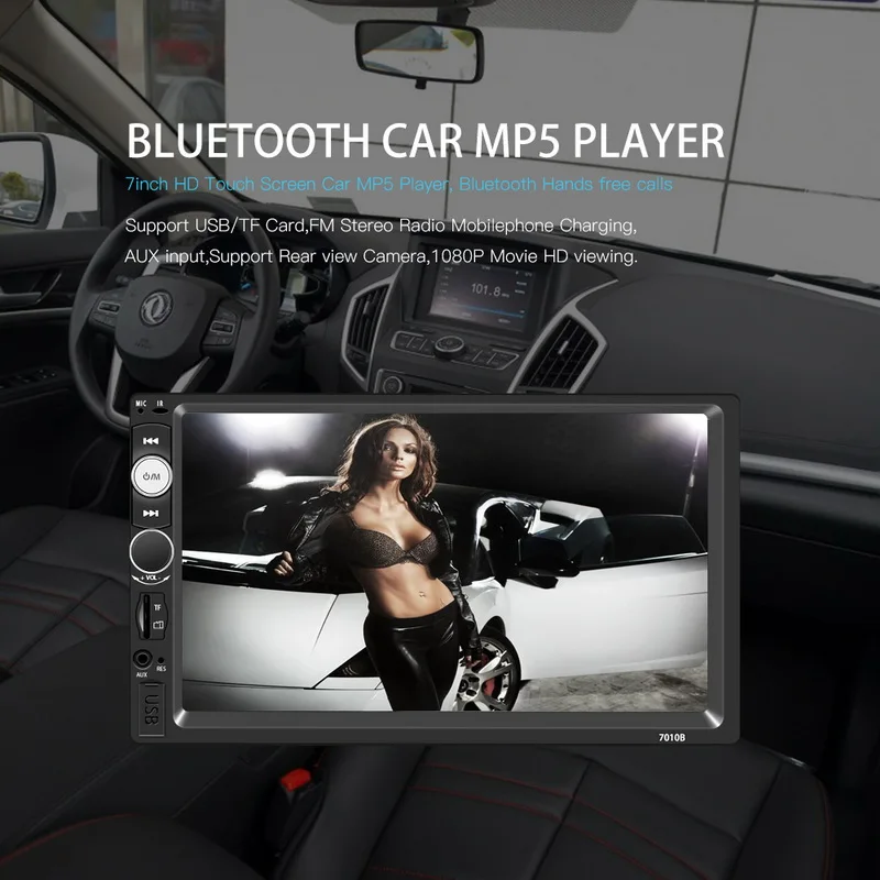 MP4 MP5 радио плеер " 2 Din сенсорный экран автомобиля Bluetooth Радио USB/TF/FM/Auxin Радио стерео с камерой заднего вида Зеркало Ссылка