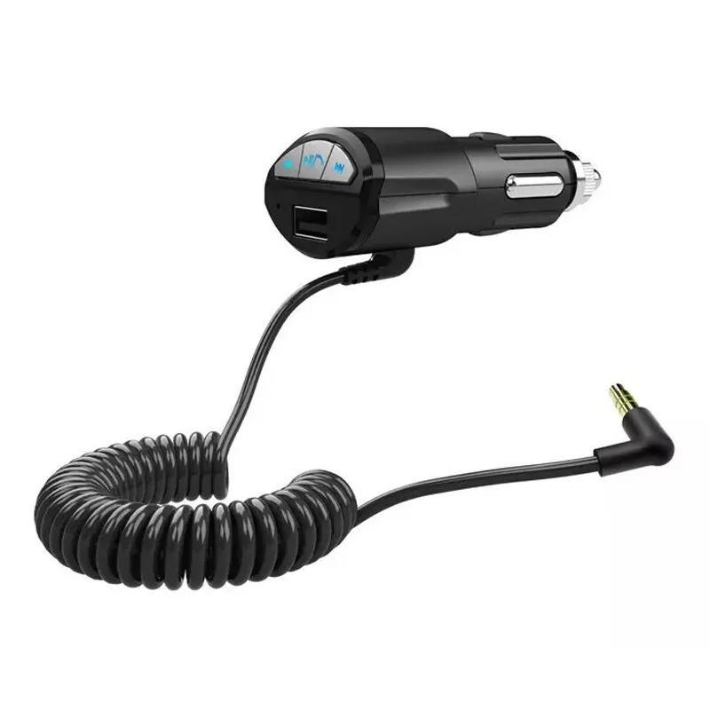 Hifi беспроводной Bluetooth стерео аудио Музыка Mp3 плеер w/3,5 мм AUX пружинный кабель Шнур громкой связи Переходник USB для зарядки в машине