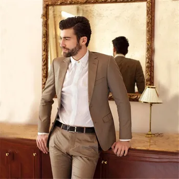 

Slim Fit Formal Men Suits Wedding Tuxedos Terno Groom Wear 2 pieces (Jacket + Pants) Business Prom Suits Blazer Suit Male