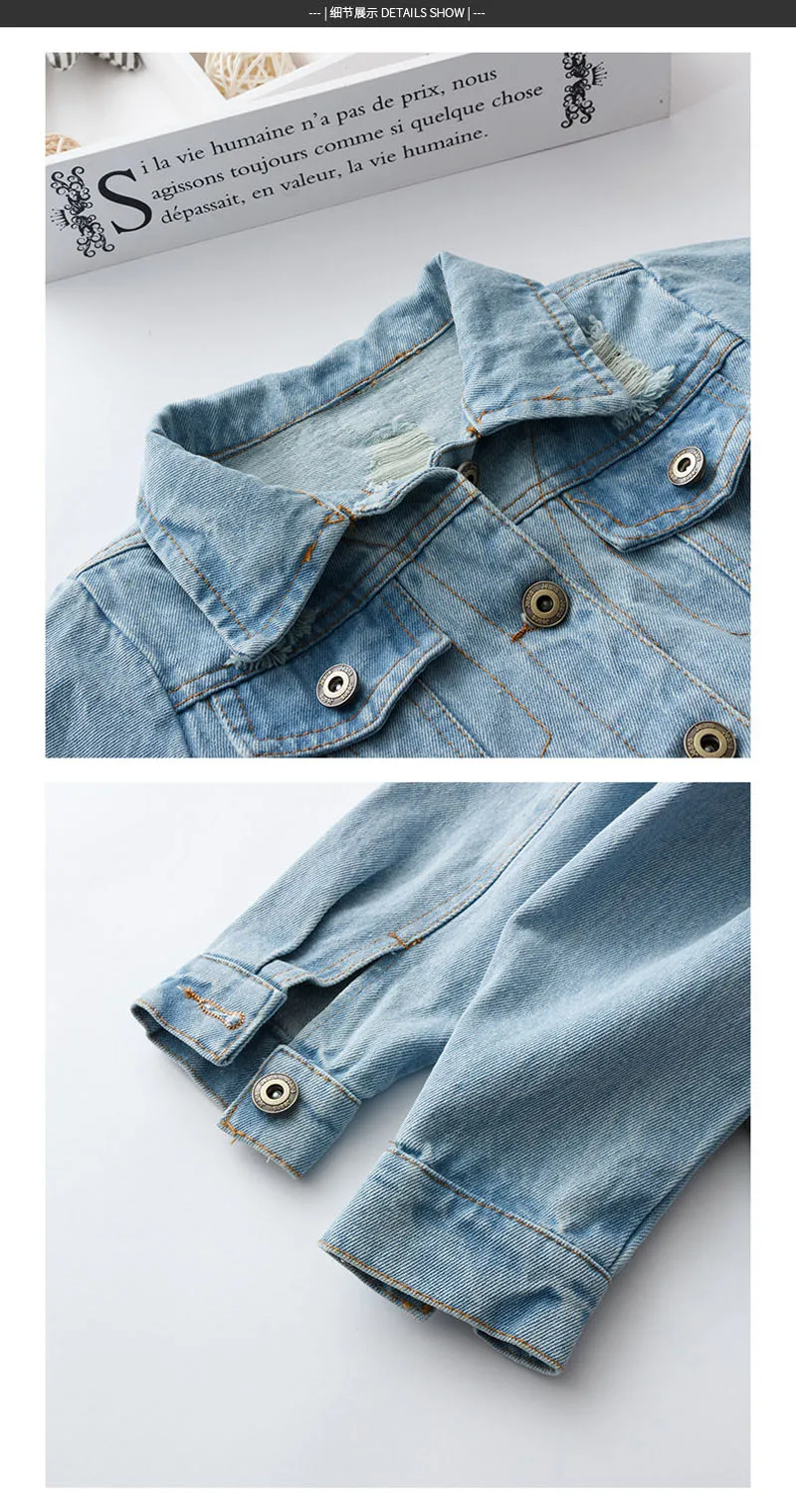 LAKAKSTY Fashion Kids Girls Outerwear Denim Jeans Jackets For Children Embroidery Flower Baby Girl Coats Infant Autumn Clothing (11)