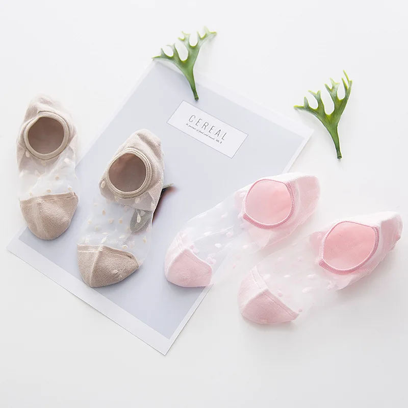 

2018 Summer 1Pair Sexy Short Socks Women Girl Crystal Glass Silk Mesh Knit Lace Transparent Summer Invisible Ankle Socks Slipper