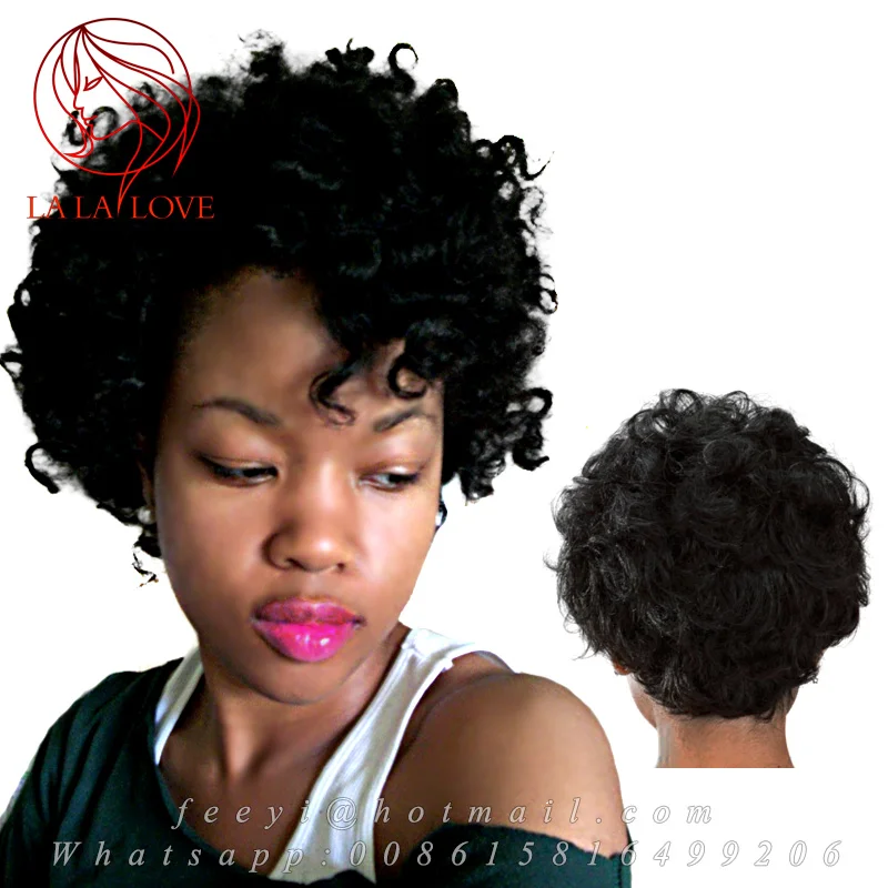 Top Quality African American Human Curly Hair Bob Wigs Short