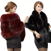 2018 New Autumn Winter Faux Fur Coats Women Thick Warm Faux Mink Fur Ponchos wedding dress shawl capes women vest fur coat Mw450