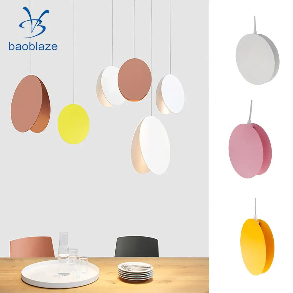 Iron Round Modern Shade Chandelier Ceiling Hanging Lamp LivingRoom E14