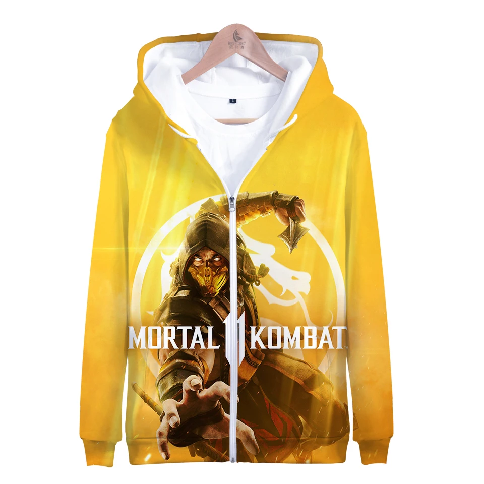 LUCKYFRIDAY 3D Mortal Kombat 11 повседневное с длинным рукавом толстовки на молнии с капюшоном для женщин/для мужчин повседневная одежда 2019 Лидер продаж