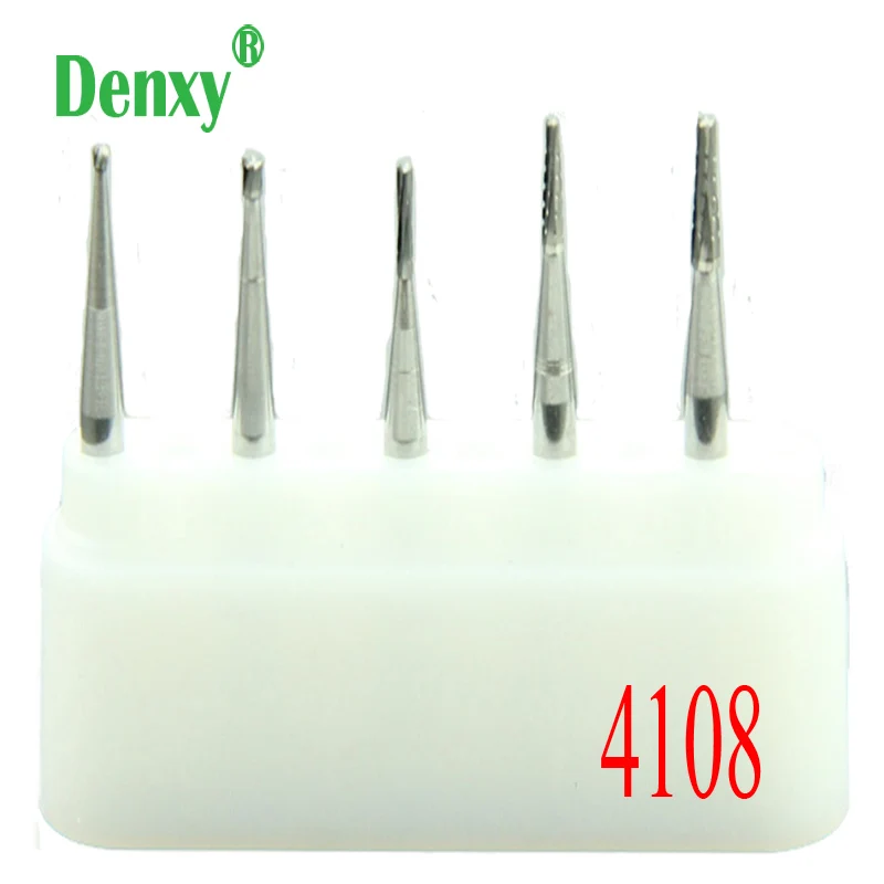 

Denxy 10pcs/lot #4108 Dental Diamond Burs New Dental Diamond Burs Polishing Kit student or beginner's Tungsten carbide RA