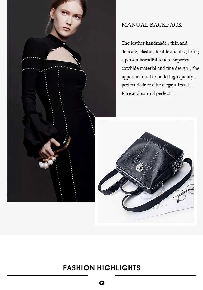 Новинка ZOOLER, рюкзак из натуральной коровьей кожи, рюкзаки для девочек, модная сумка, высокое качество, роскошная черная сумка, женская брендовая сумка# LT210