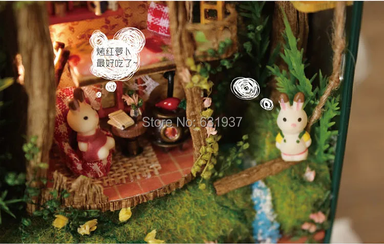 Doll House Diy miniature Wooden Puzzle Dollhouse miniaturas Furniture Toy House Doll For Birthday Gift Box Theatre Trilogy