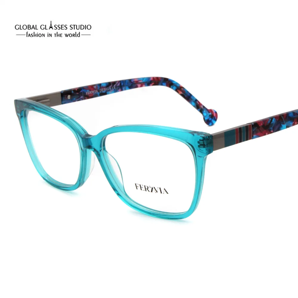 

New Classic Colorful Design Women Men Acetate Optical Frames Myopia Reading Available Eyeglasses Optical Frame Eyewear FVG7094