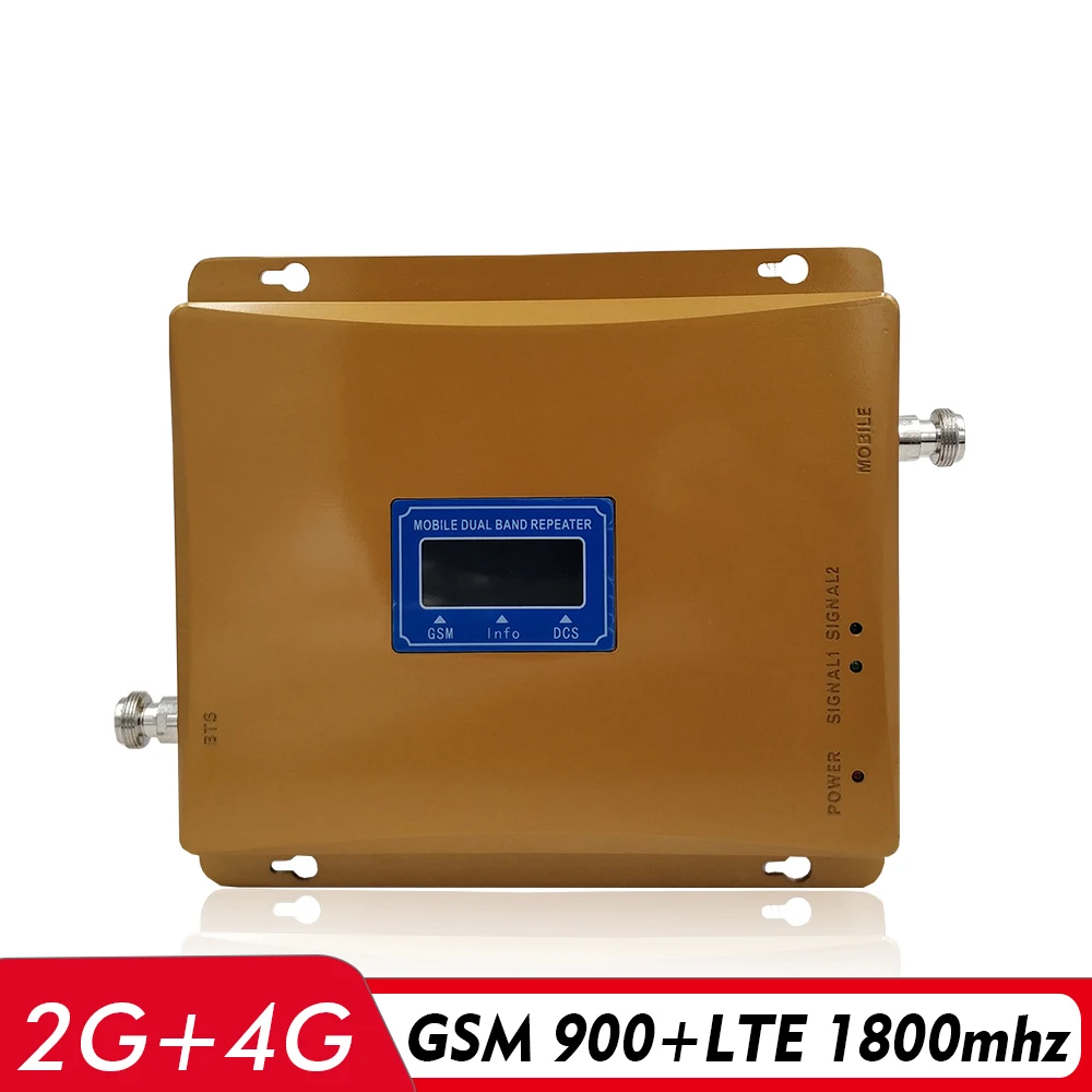 

LCD Display 65dB Gain 2G 3G 4G Dual Band Signal Repeater GSM 900 DCS LTE 1800 Cellphone Signal Booster Cellular Signal Amplifier