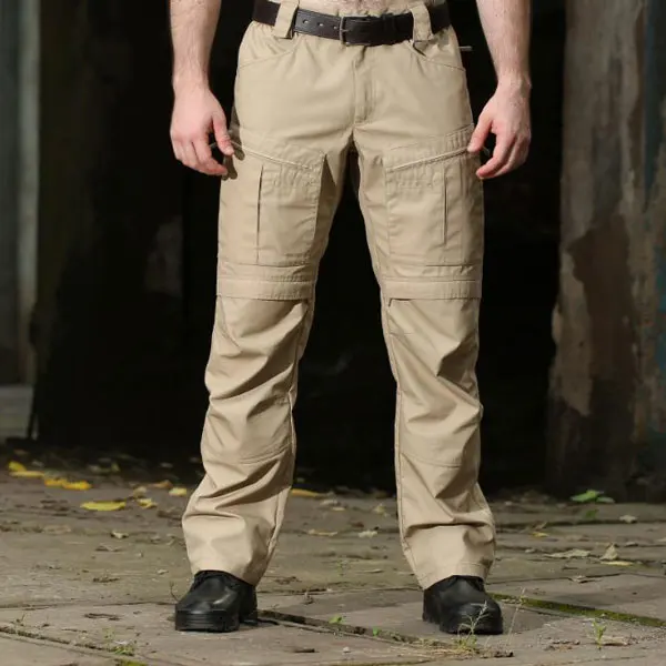 CQB Outdoor Sports Tactical Military Men's Hiking Pants Trekking Trousers Multi Pocket Overalls for Training - Цвет: Khaki