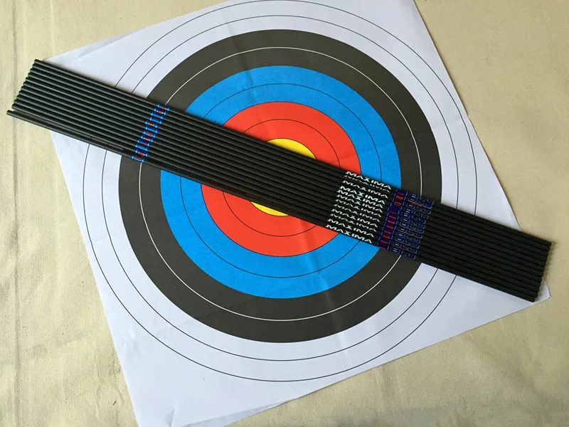 Стрелы с валом из 100% чистого карбона 12 шт. 3K плетеные стрелы 340 ID6.2mm od 7.6mm для охоты