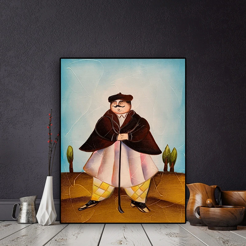 Cartoon Bakery Cook Restaurant Painting Posters and Prints Scandinavian Coffee House Kitchen Wall Art Picture for Living Room