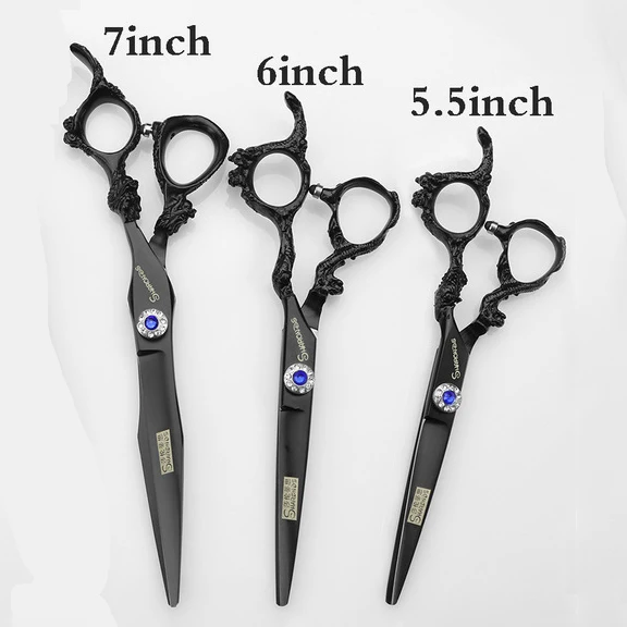 5-5-6-7-8-inch-professional-hairdressing-scissors-black-barber-scissors-Japan-440c-dragon-handle
