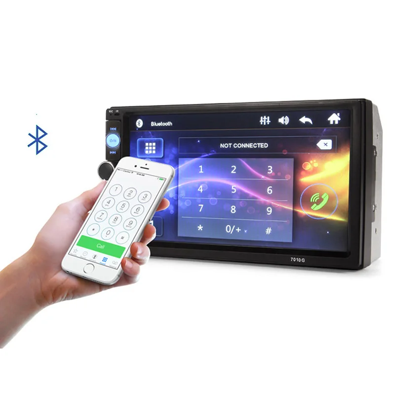 2din Car Radio GPS Navigation Player MP5 7 inch Touch FM Audio USB Auto Autoradio Bluetooth Rear View Camera tape recorder 7010G