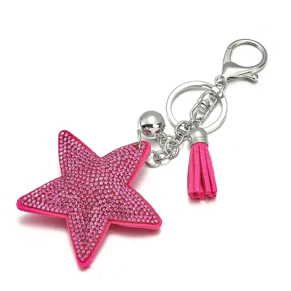 New Car Keychain Star Key Chain with Crystal Rhinestone Key Chain Cool gifts Key Women big