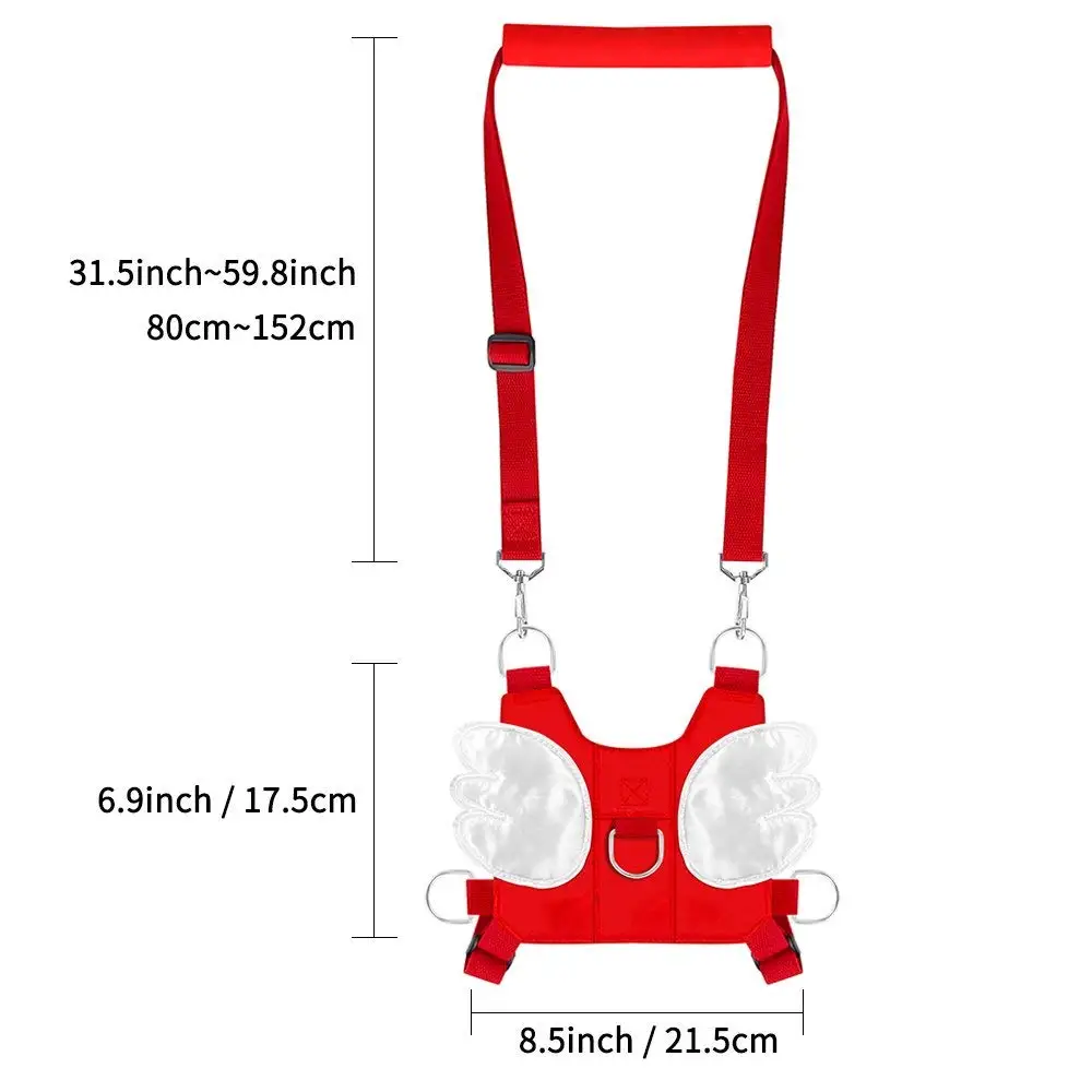 Привязь для прогулки с поводком для малышей, милый рюкзак с крыльями, регулируемый для детей