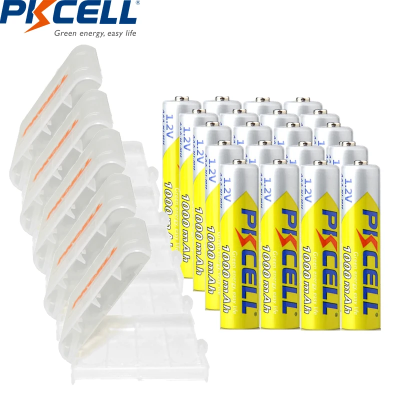 20pcs Pkcell Aaa 1000mah 1.2v Nimh Batteries Aaa Rechargeable Battery