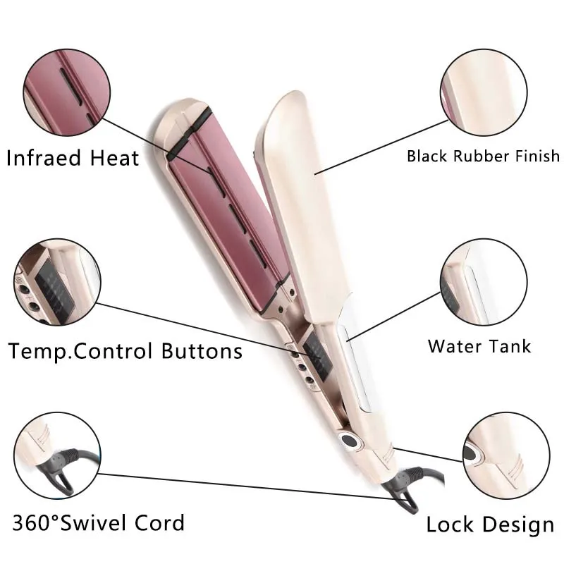 Паровые утюжки для выпрямления волос инфракрасное паровой аргановое масло керамическая влага плоское железо выпрямление волос Steampod инструмент для укладки волос