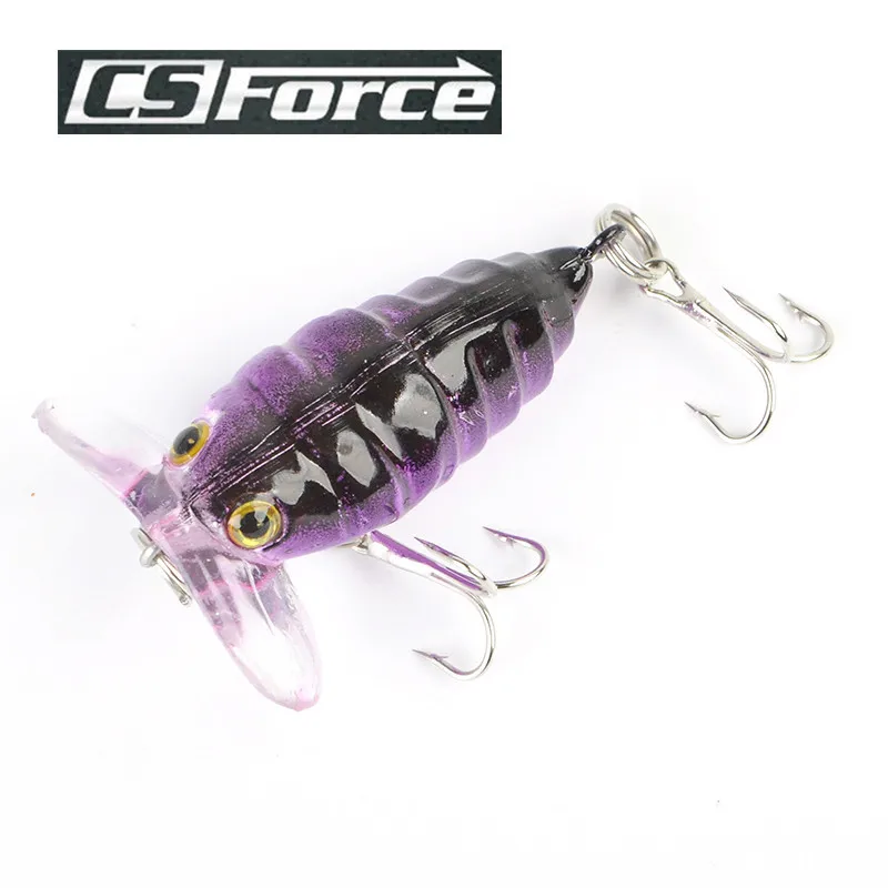 

CS Force 4cm 4.4g Bait Wobbler Crankbait Fishing Lure Baits Lifelike 3D Fish Eyes Lures Top Water Fishing Tackle with 8# Hook