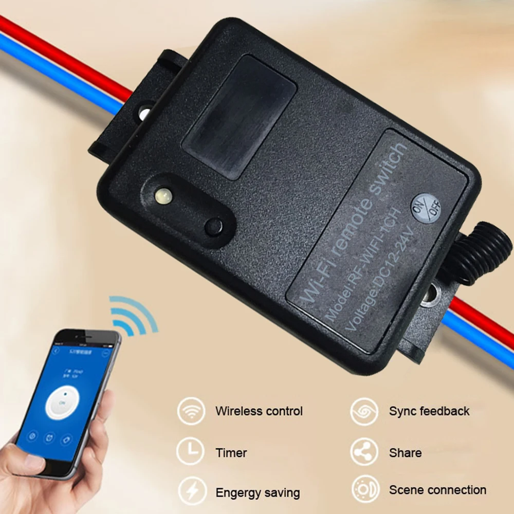 

Universal Wifi Switch Wireless Smart Remote Control Controller Light Switch DC12-24V 433mhz Rf Relay For Android IOS Smart Home