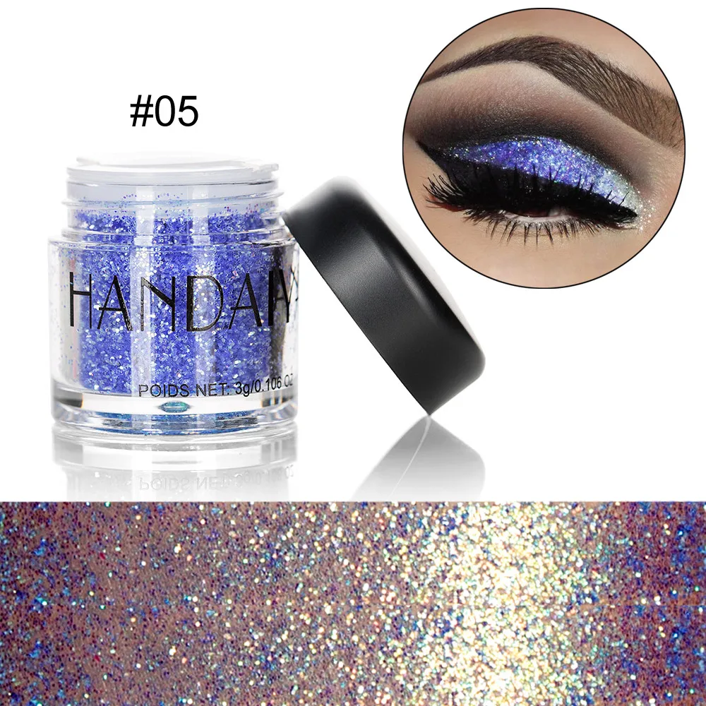 HANDAIYAN Holographic Sequin Diamond Colorful Glitter Gel Shiny Body Mermaid Festival Powder Pigment Makeup Cosmetics TSLM1 - Цвет: 05