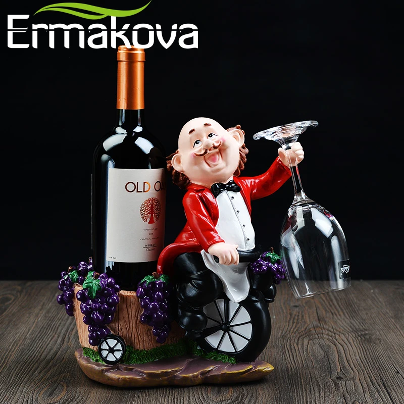 ERMKAOVA стойка для вина из смолы шеф повара Держатель Для Бутылки Вина Стеклянный
