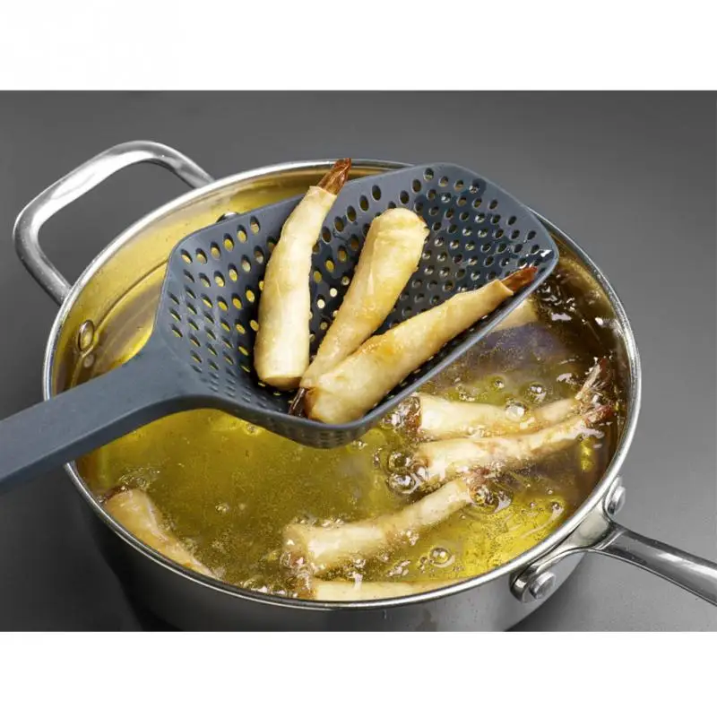 Нейлоновый фильтр ложка дуршлаг черный большой кухонные принадлежности гаджет слив Овощной воды ложка кухонная посуда инструмент для приготовления пищи