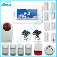 Auto dial 7 inch touch screen 868 MHZ GSM850 900 1800 1900Mhz alarm system support IOS