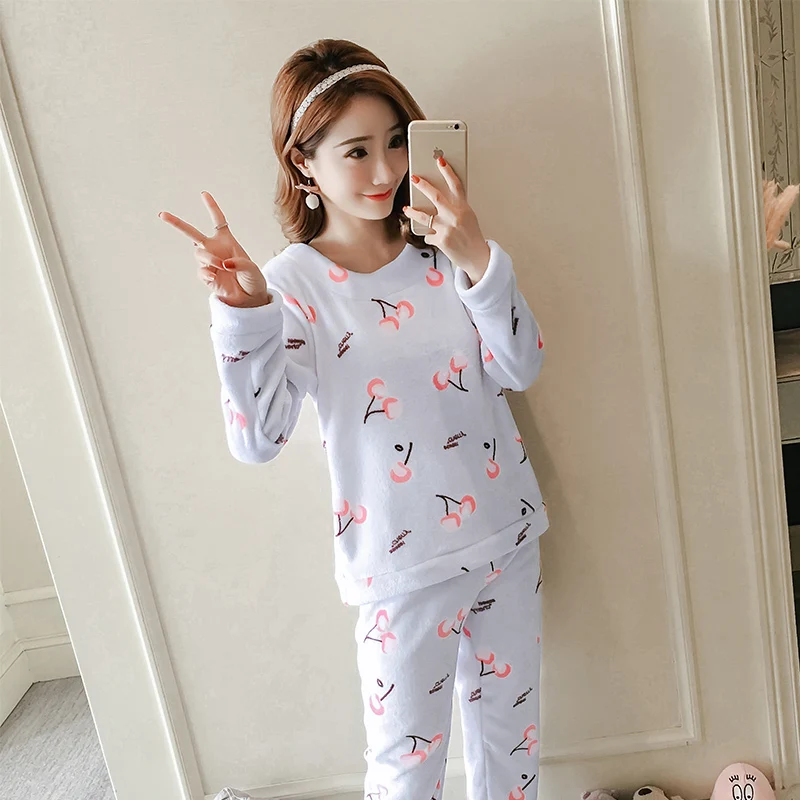 Spring&fall pregnant women cotton pajamas maternal long sleeved home clothes Maternity large yards feeding nursing clothing set Spring&fall pregnant women cotton pajamas maternal long sleeved home clothes Maternity large yards feeding nursing clothing set