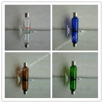 

30ml shiny clear/green/brown/blue glass bottle with shiny silver aluminum screw cap,essential oil bottle.