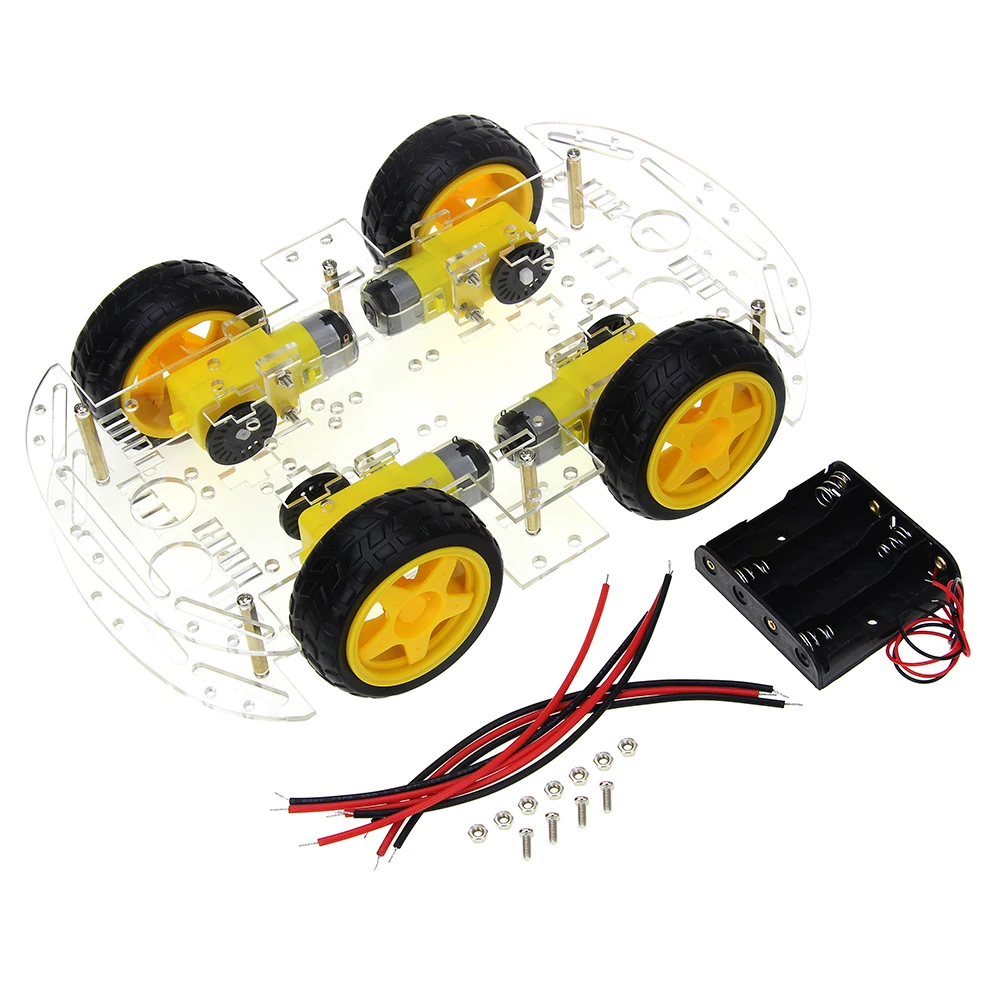 Smart car kit 4WD умный робот шасси автомобиля Наборы с Скорость кодер и Батарея коробка для Arduino DIY Kit