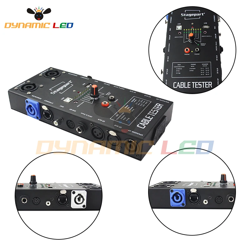 1 pc Kabel Tester Draht Tracker Tracer Netzwerk RJ45, 3 & 5 Pin XLR, 3 & 5 & 8-Pin Din, 4 & 8-pol Speakon, USB Test