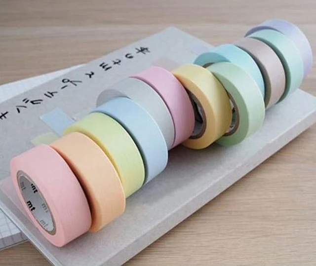Pastel Color Narrow Solid Washi Tape Set