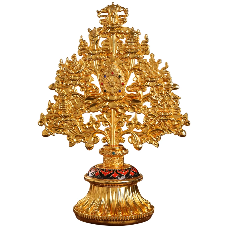 Невероятно изысканный узор золотое дерево жемчуг тибетская тантрическая буддистский ритуал инструменты сплав заливки окрашенные украшения дома
