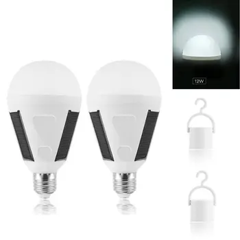 

Portable Solar LED Light Bulb Emergency Lamp 85-265V For Outdoor, Indoor, Camping, Power Outage,7W/12W, 420lm, White, Pack of 2