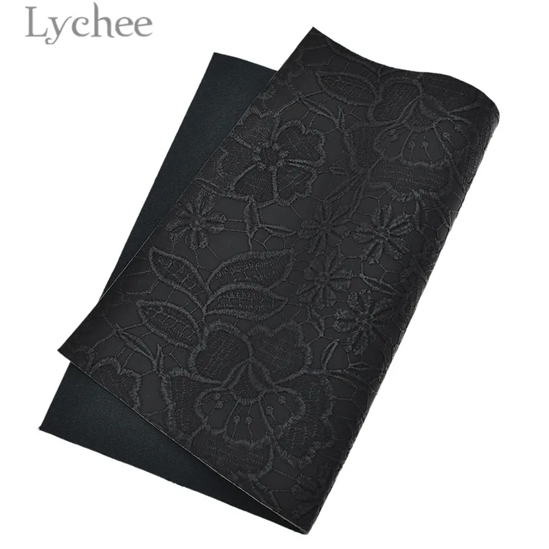 Lychee 29x21 см A4 тиснением кружевные цветы из искусственной ткани Высокое качество пошива Синтетическая Кожа DIY Материал для Сумки из натуральной кожи одежды - Цвет: 1