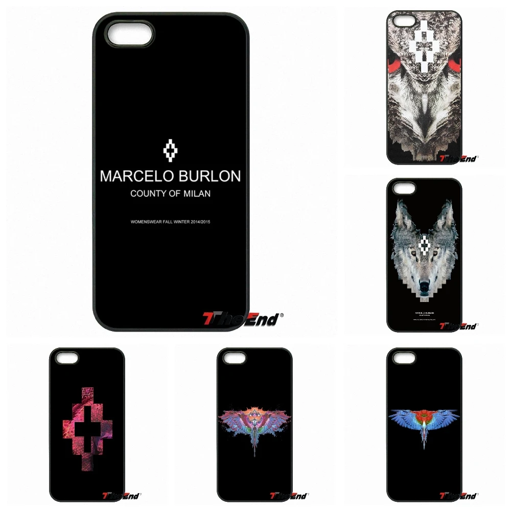 Модный бренд Marcelo Burlon Красочные Крылья чехол для iPhone X 4 4S 5 5C SE 6 S 7 8 плюс Galaxy J5 J3 A5 A3