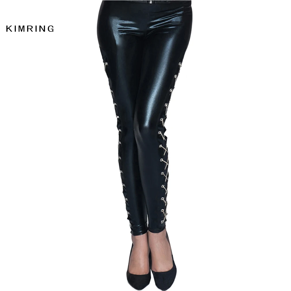black pvc hot pants