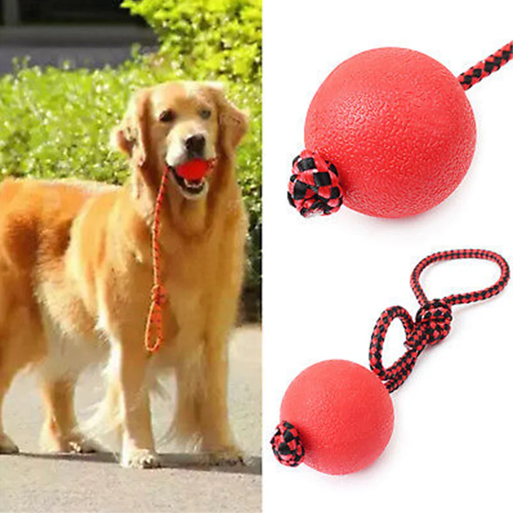 

New Rope with Solid bouncing ball Pet Dog Chew Toy Training Supplies Can Float in Water Interactive Toys