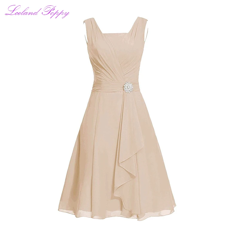 

Real Photos Short A-line Chiffon Homecoming Dresses For Juniors Sleeveless Knee Length Pleated Prom Homecoming Party Gowns