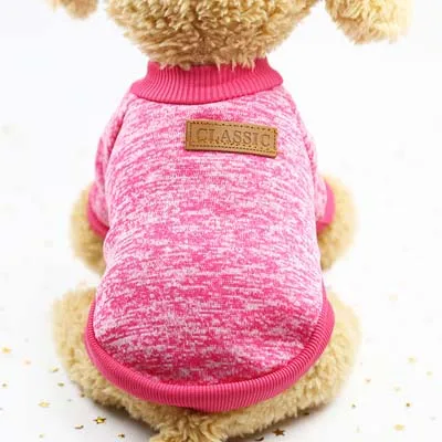 Мода 13 Цветов собака летняя одежда мягкий Вязание собака охлаждающий жилет Повседневное свитеры для собак Футболка Camiseta perro 20A - Цвет: Rose Red
