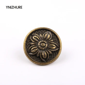 

10pcs 31*16mm Limited Sale Knob Puxadores Flower Bronze Dome Antique Handle Drawer Pull Trim Single Hole Alloy