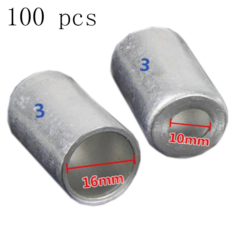 R134A 16MM 100PCS Для автомобиля кондиционера стандарт/уменьшенный барьер шланг хладагента 3/8 ''1/2'' 5/8 ''3/4'' алюминиевый Обжимной наконечник 100 шт - Название цвета: R134A 16MM 100PCS