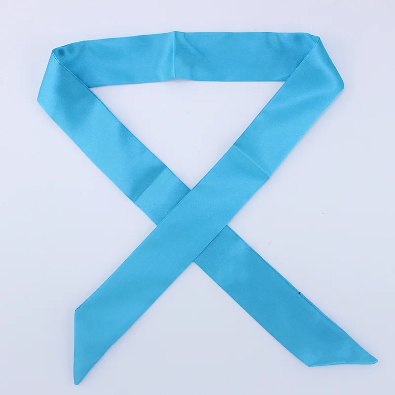 D96 Hole blue 30 цветов, женский шарф, модный однотонный шарф, узкая маленькая лента на голову, шарф с ручкой для волос, роскошный брендовый декоративный галстук - Цвет: D96 Hole blue