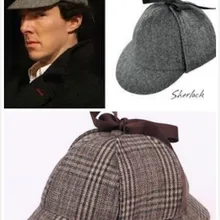 Шапка Доктор Кто детектива, шерстяная шапка в елочку с двойными полями, шапка Шерлок Холмс, модная шапка