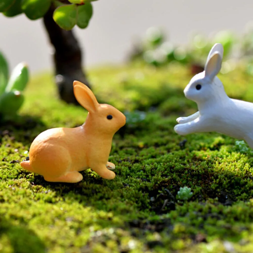 

1 Pcs Simulation Mini Rabbit Garden Ornament Miniature Figurine Plant Pot Fairy Cute Decor Model Figure Color Random