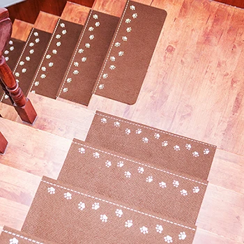 Светящийся коврик для лестницы с рисунком следа, нескользящий коврик для лестницы, самоклеящийся напольный стикер, ковер для входа - Цвет: Coffee